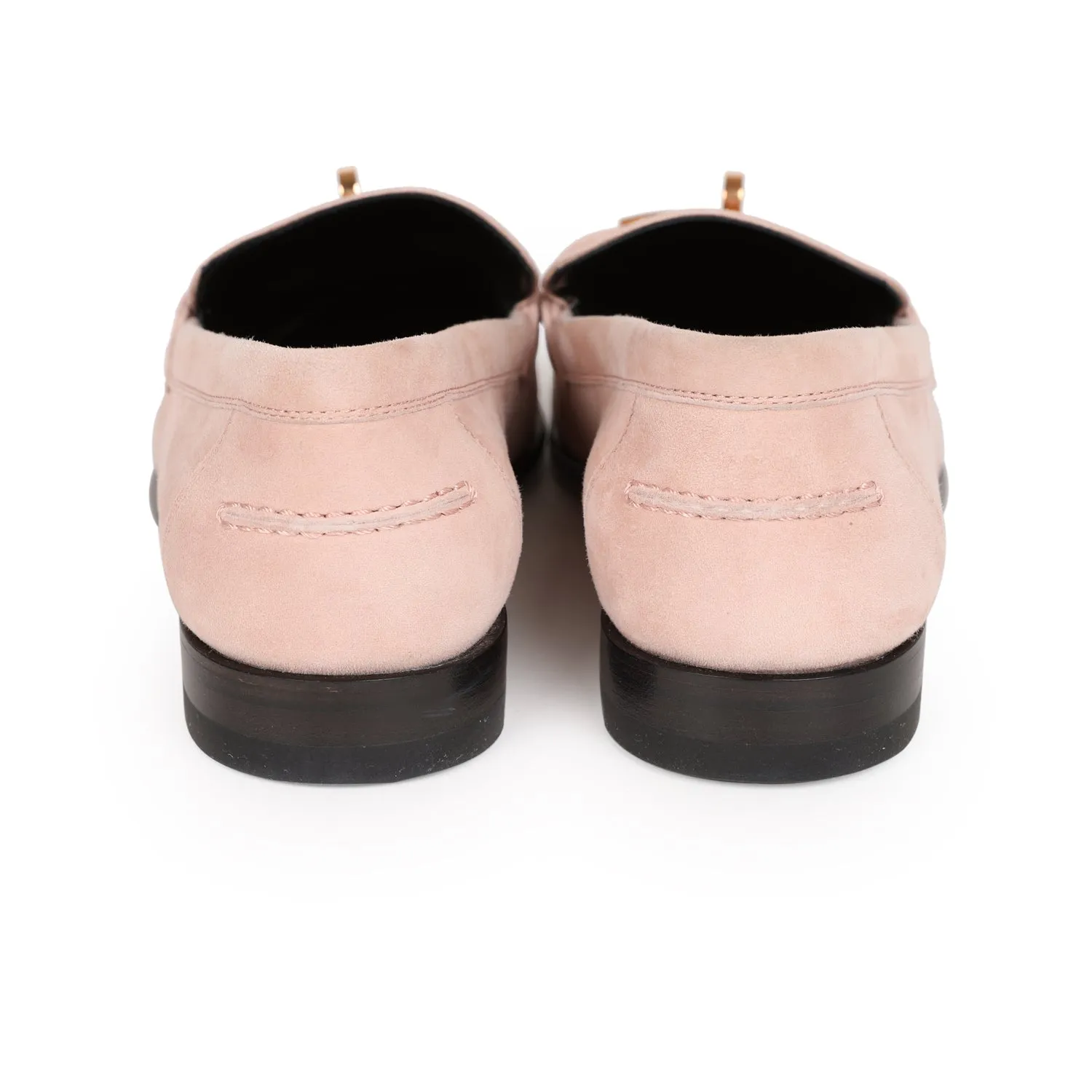 Top quality Hermes Destin Loafer Rose Aube Suede Rose Gold Hardware 38 EU Sandals With High Heels