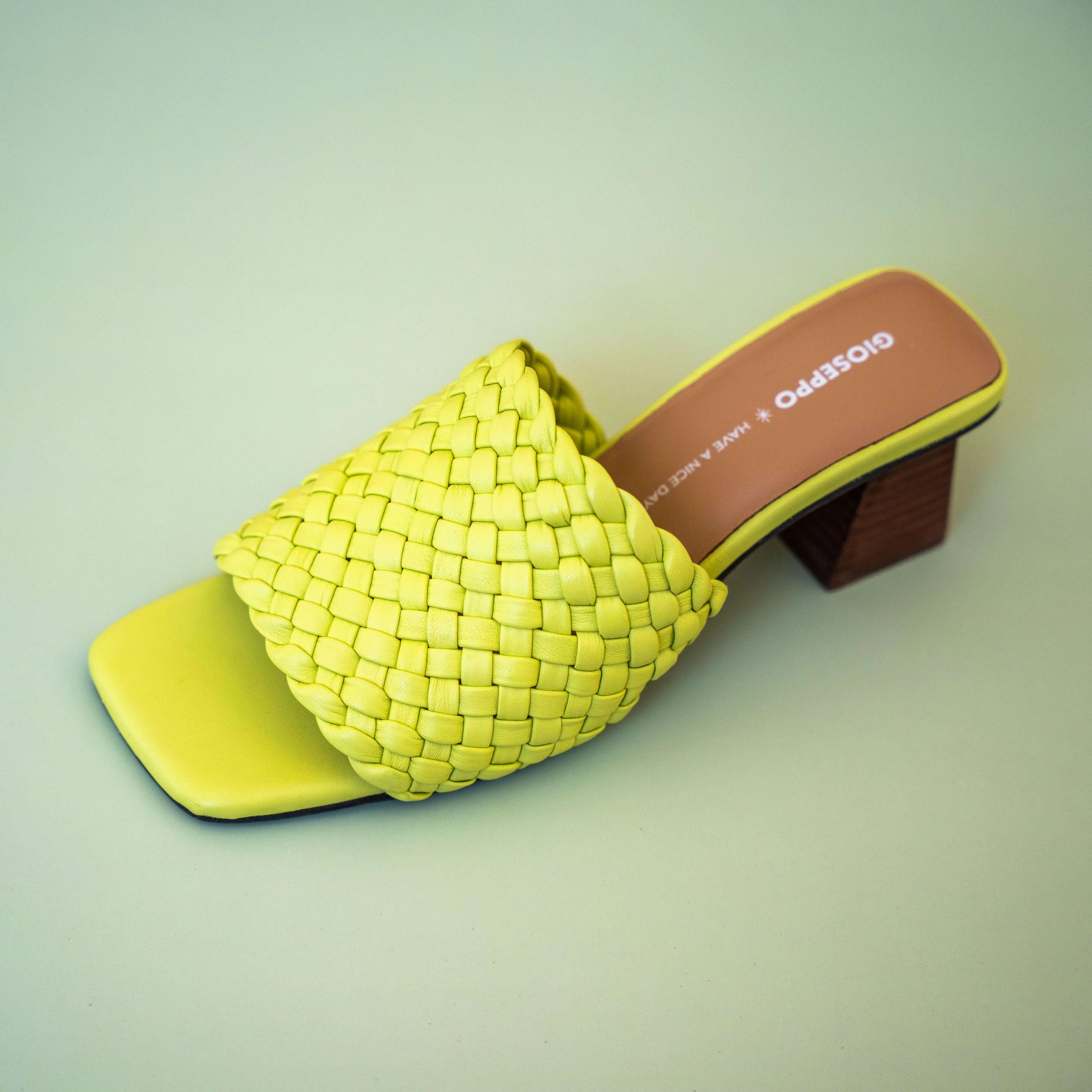 GIOSEPPO - Colrain in Lime Leather Strappy Sandals