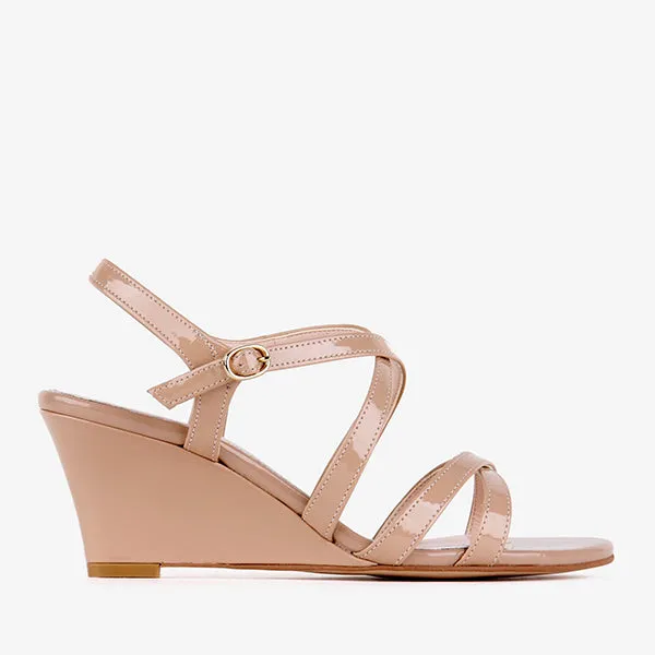 Comfortable Stylish Sandals *ESSIS - black patent, 6cm size UK 2.5