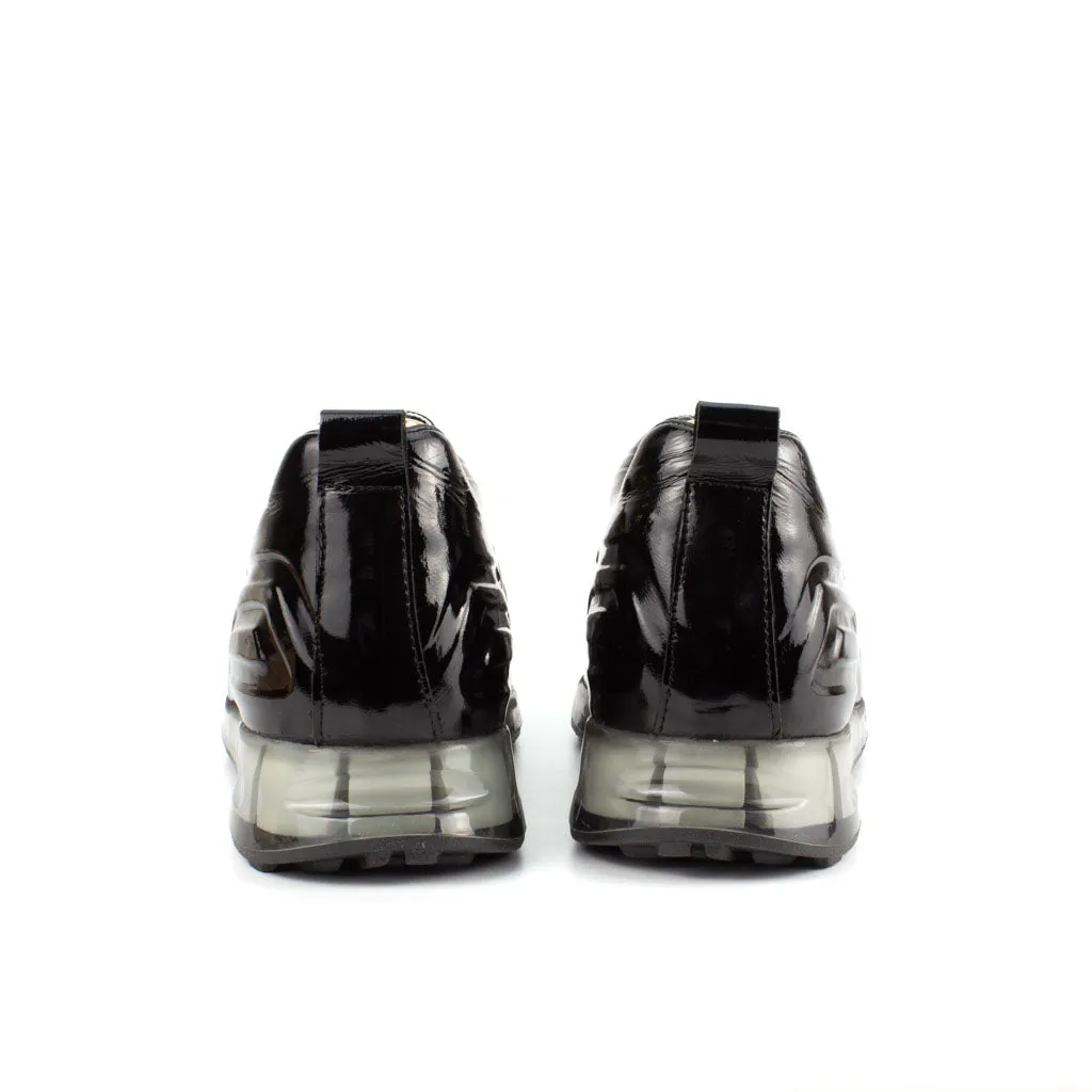 Sneakers To Make You Taller Black Patent Leather Sneakers | Platform High Sole