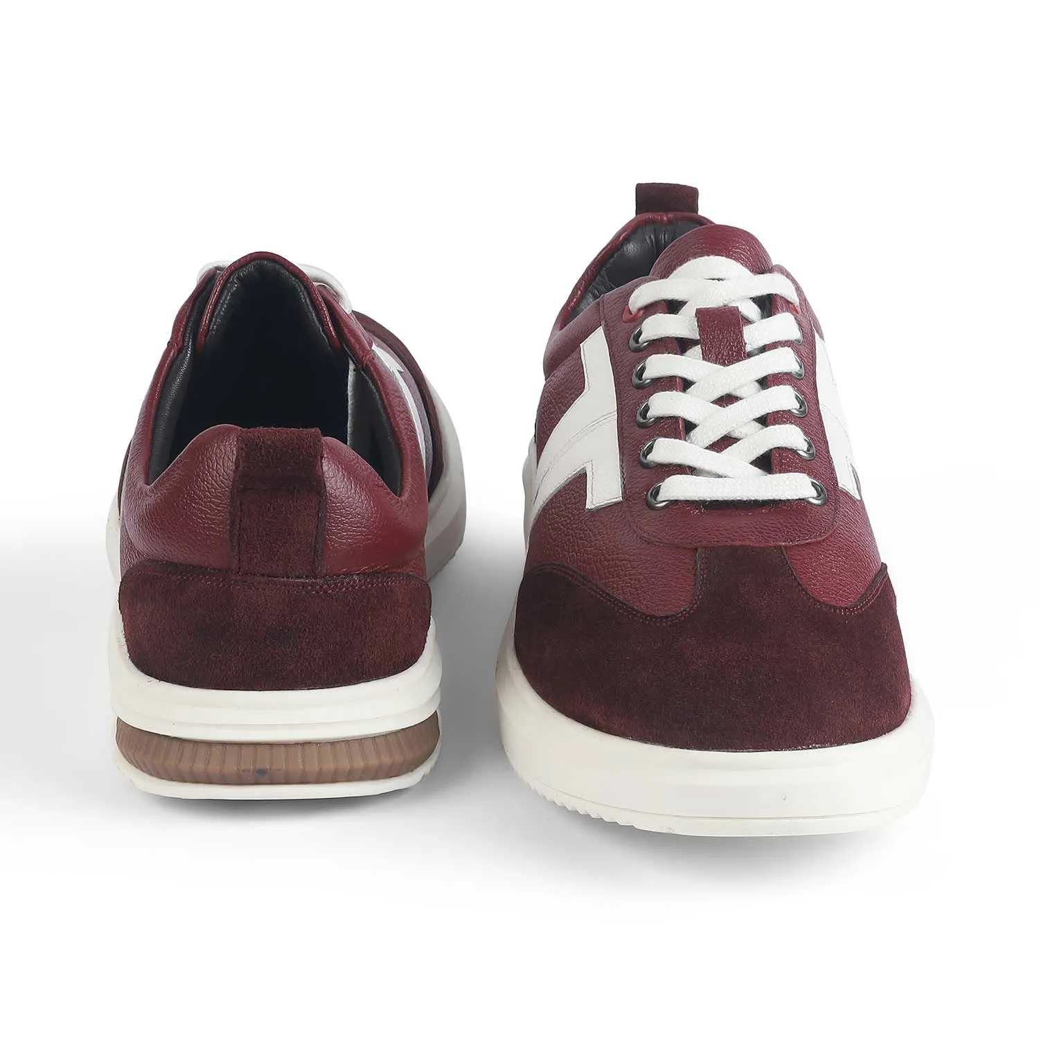 Best Sneakers For Bunions Tresmode Vorsa Red Men's Suede Leather Sneakers