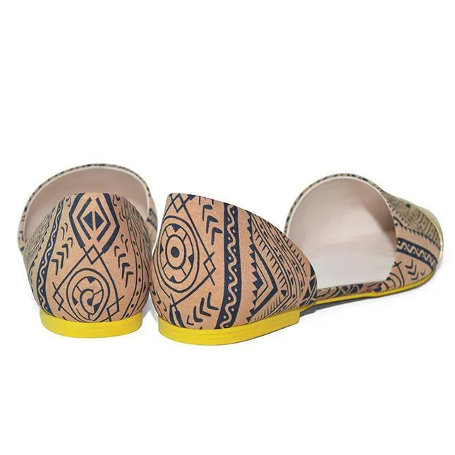 Halston Shoes Flats Ethnic Print Flat