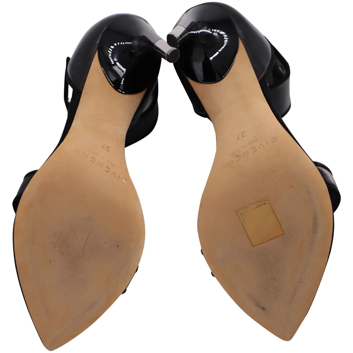 Givenchy Eel Shark Tooth Ankle Strap Sandals in Black Leather Sandals Overwater Bungalow