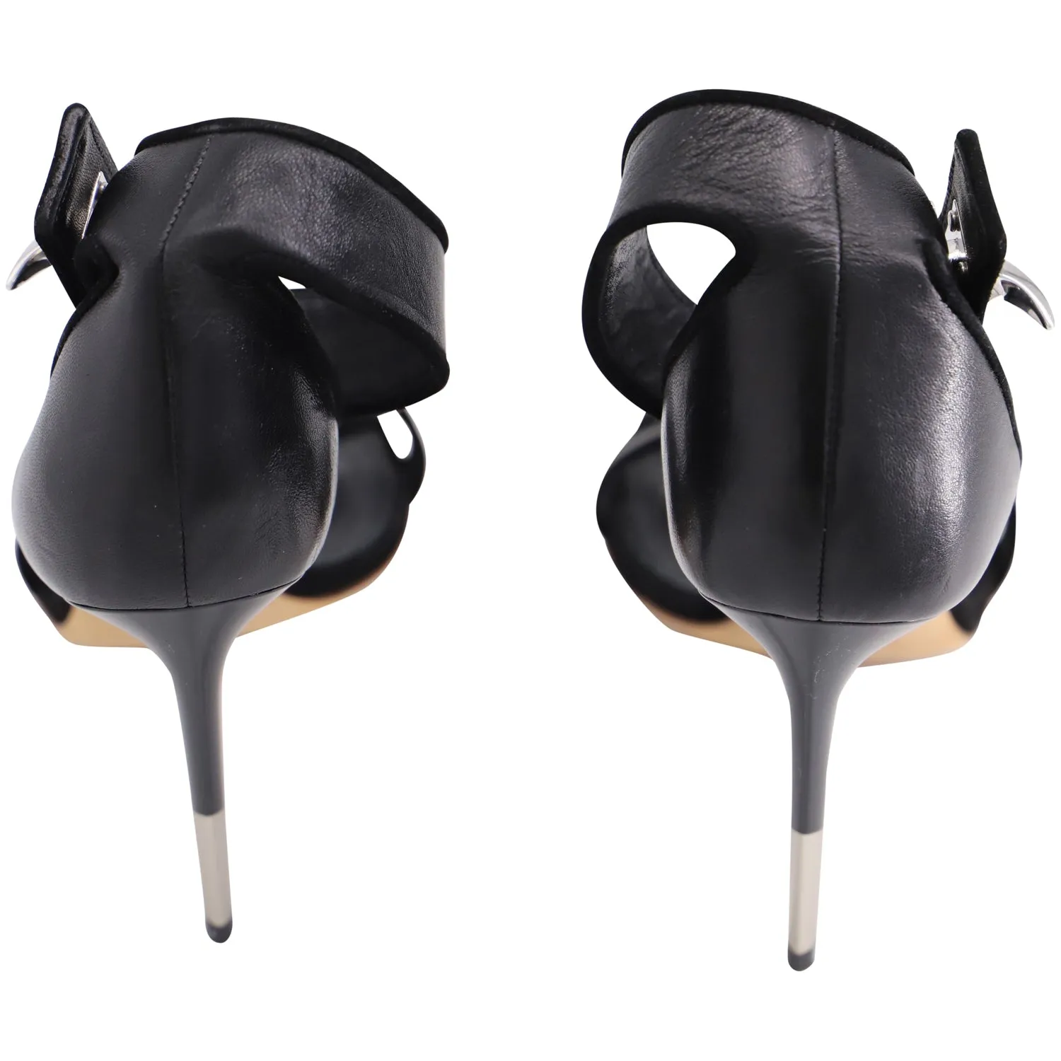 Sandals By Columbia Givenchy Eel Shark Tooth Ankle Strap Sandals in Black Leather