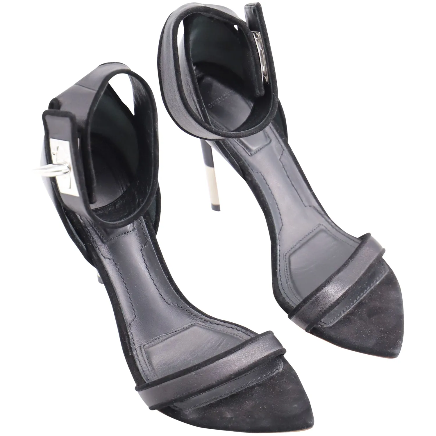 Givenchy Eel Shark Tooth Ankle Strap Sandals in Black Leather Swords And Sandals 2 Cheats