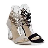 Women's Clarity-8 Lace Up Ankle Strappy Gladiator Clear Lucite Heels Sandals Stockings For Sandals