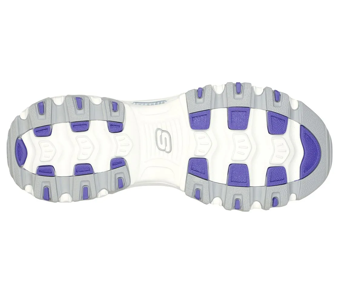 Skechers Women's D'Lites Sweet Moments Fashion Sneaker Burgundy And White Basketball Shoes