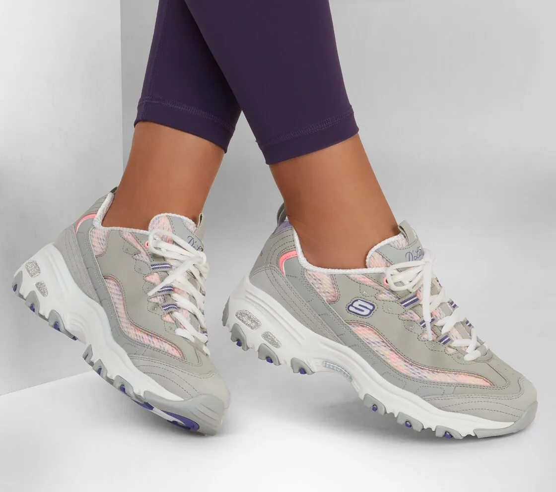 All Black Low Top Basketball Shoes Skechers Women's D'Lites Sweet Moments Fashion Sneaker