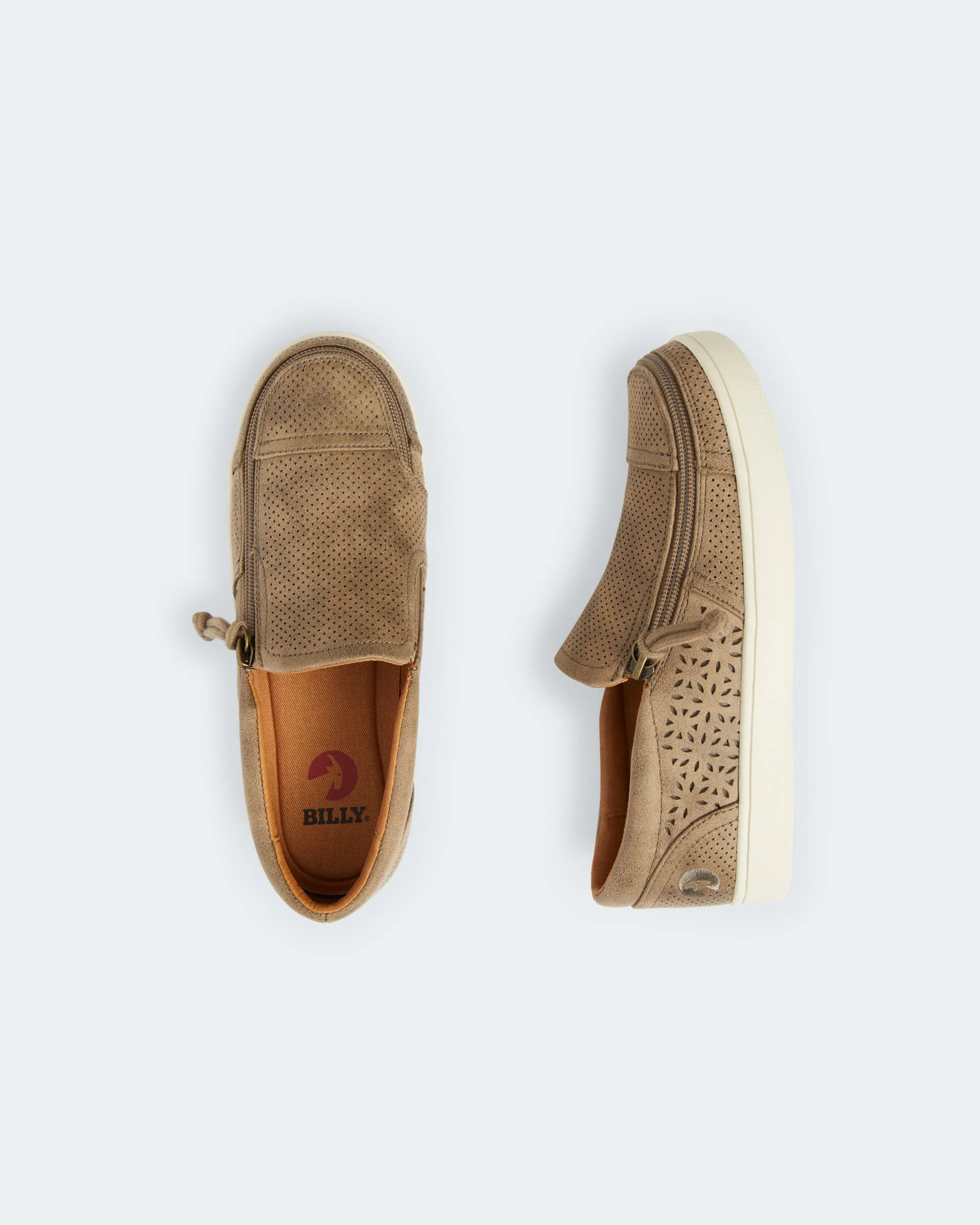 Perf Low Rise (Women) - Taupe Wearing Basketball Shoes