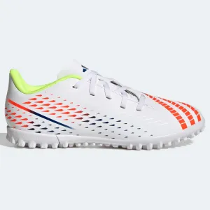 adidas Kids Predator Edge.4 Turf J - White-Yellow-Blue Best Turf Soccer Boots