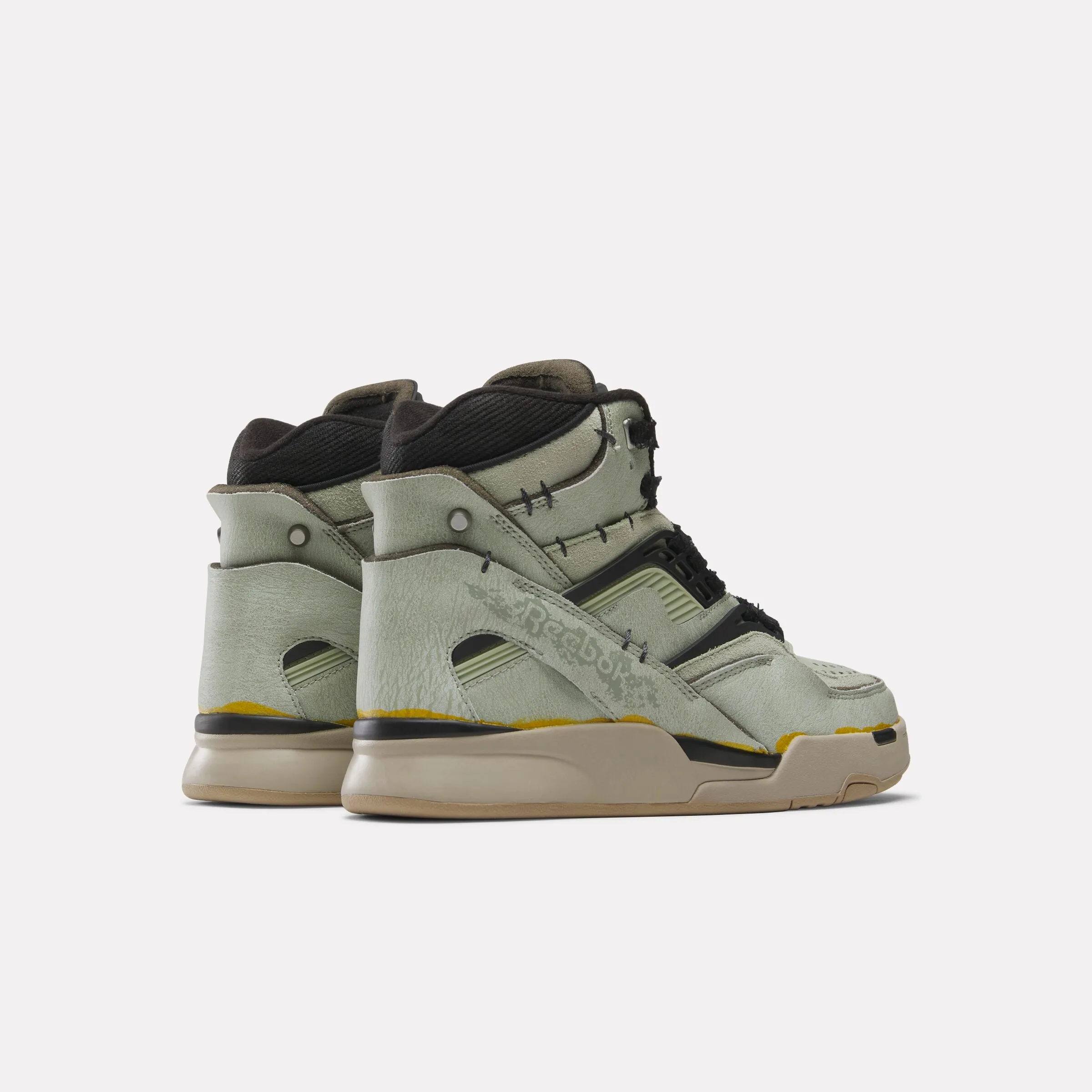 Reebok X Universal Monsters Pump Tz Green/Black/Grey Arch Support For Basketball Shoes