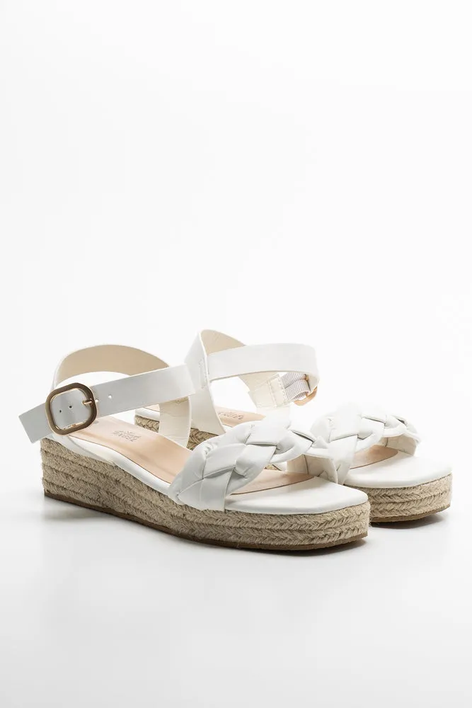 Plaited Heel Sandal White Closed Toe Sandals With Arch Support