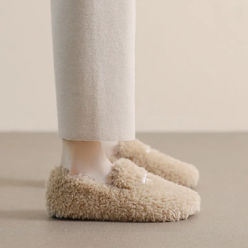 Women Winter Flat Soft Fur Casual Shoes Best Golf Shoes Wide Flat Feet