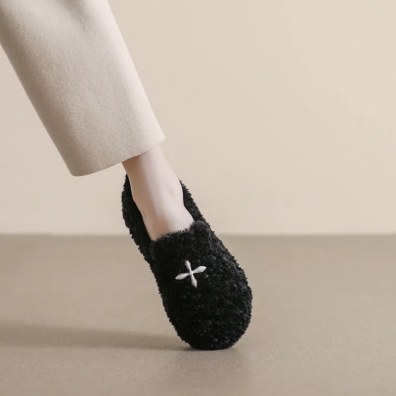 Cheapest Flat Shoes Women Winter Flat Soft Fur Casual Shoes