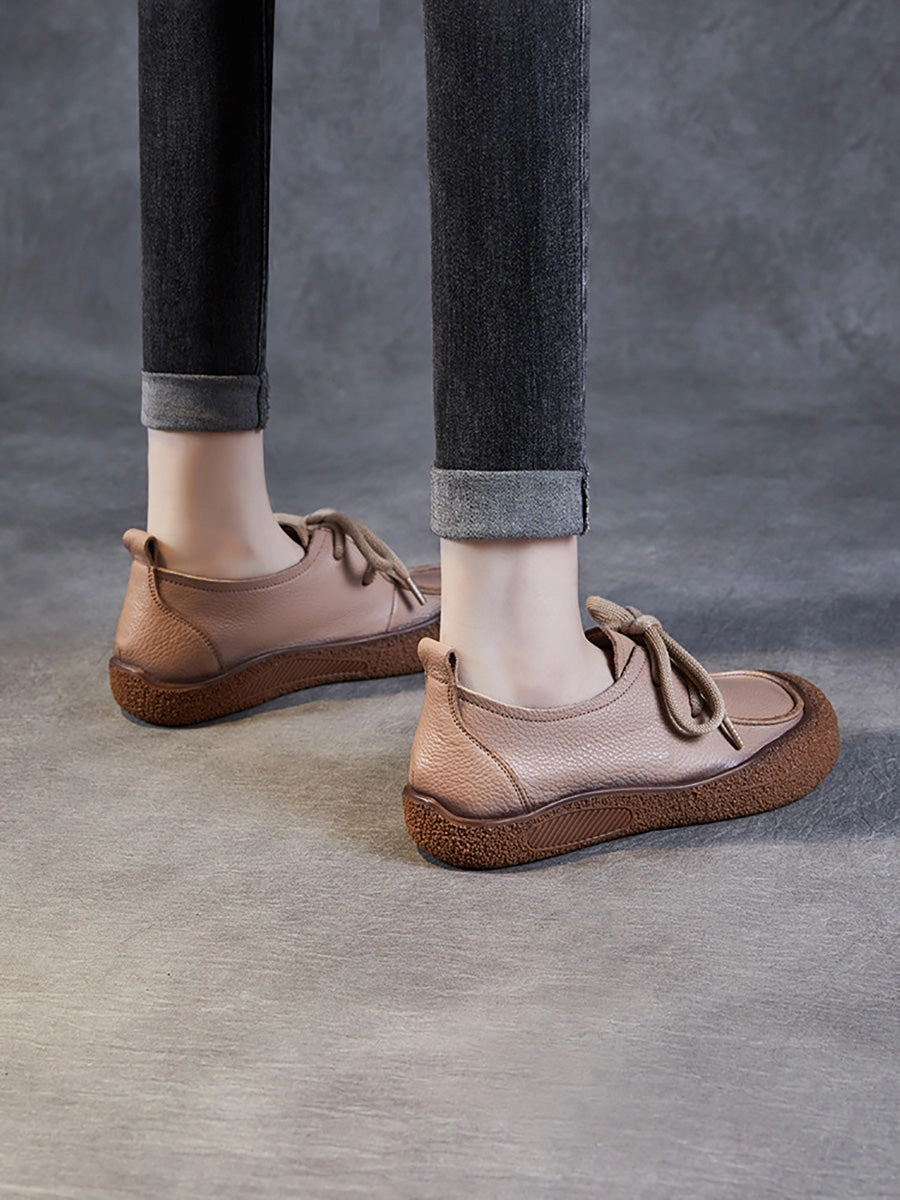 Best Shoe Insoles For Flats Women Casual Autumn Soft Leather Strap Flat Shoes AI1026