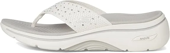 Skechers Women's Arch Fit 2.0 3-pt Rhinestone Sandal Flip-Flop Rose 773 Basketball