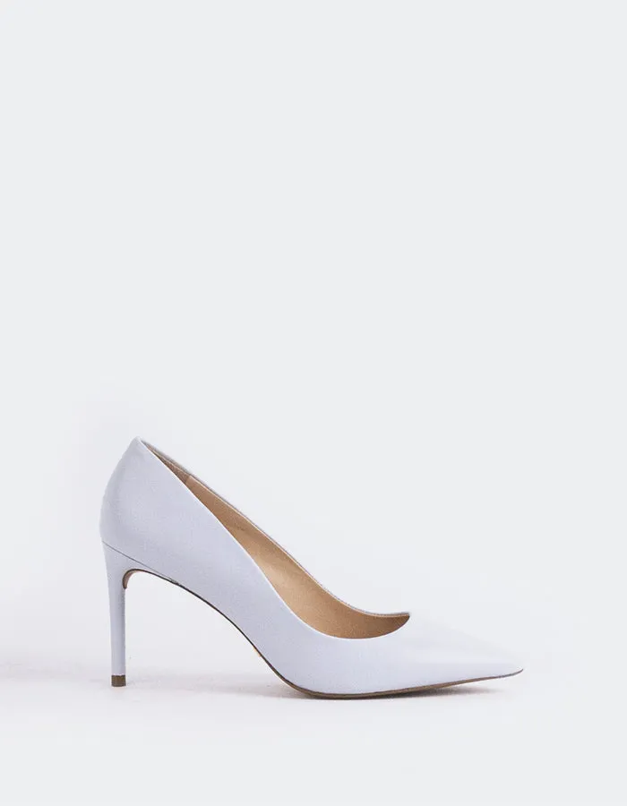 Zinnia Lt.Blue Leather Long Dress With High Heels