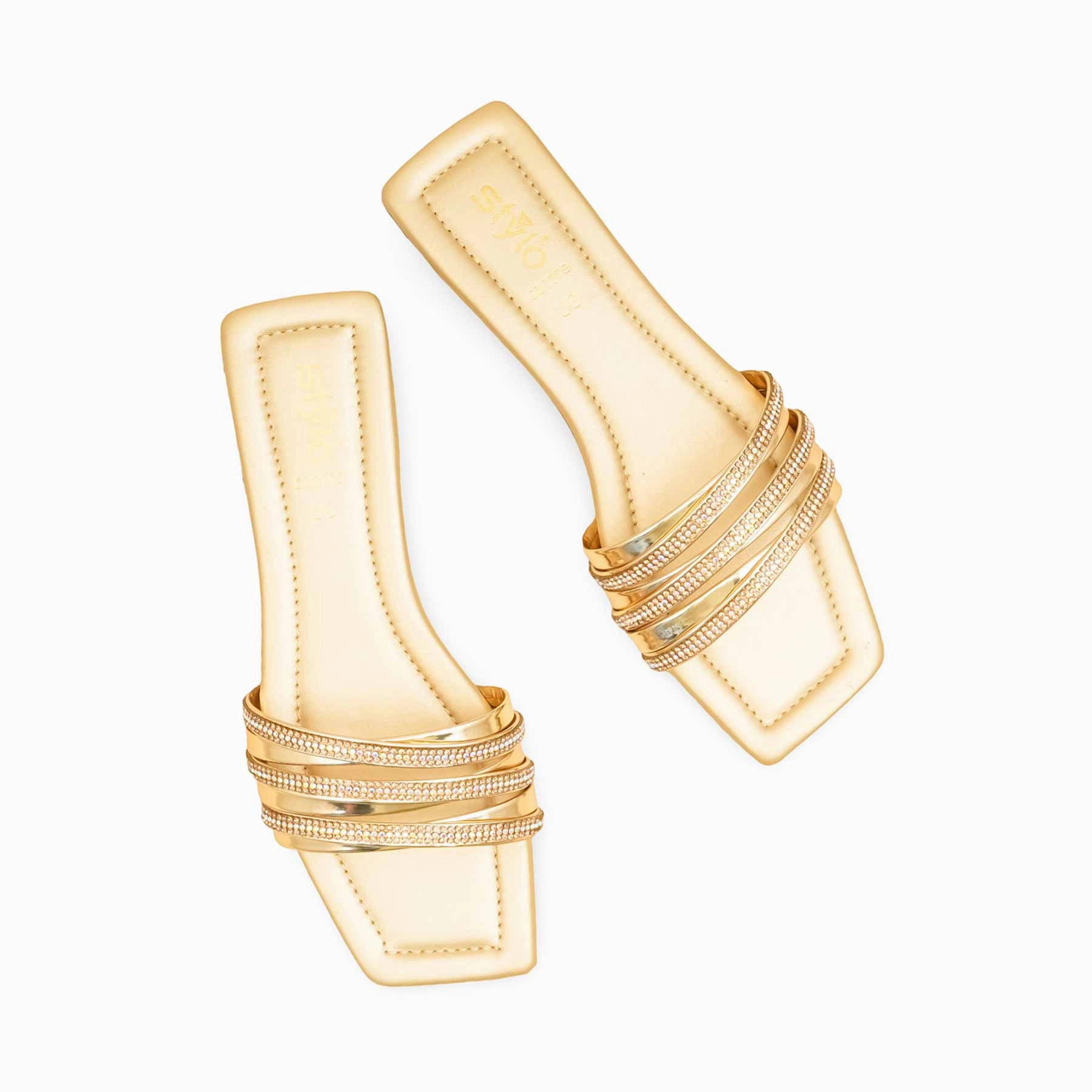 Golden Casual Slipper For Women CL2109