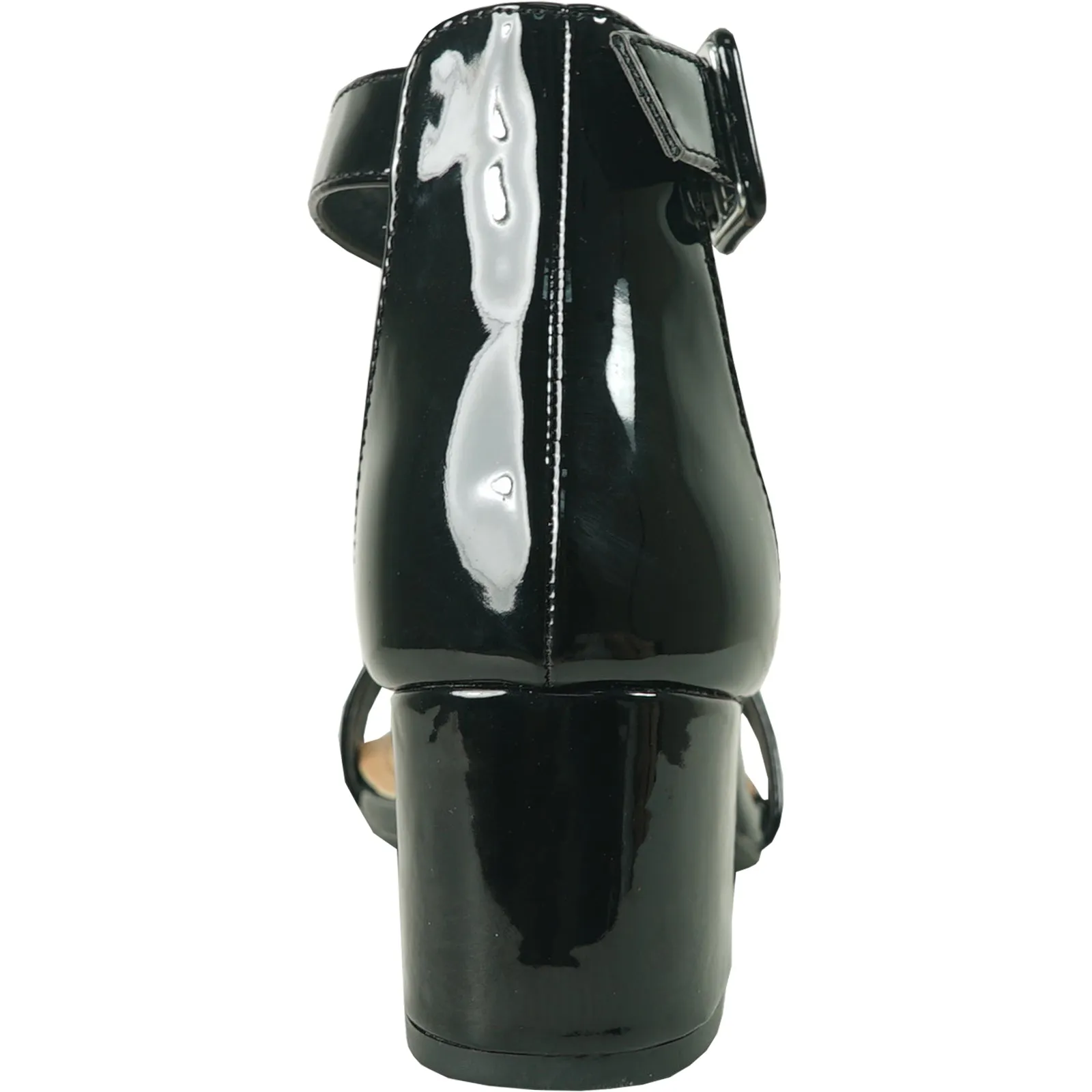 Biking In Sandals VANGELO Women Sandal DARCIE-23 Heel Party Prom & Wedding Sandal Black Patent