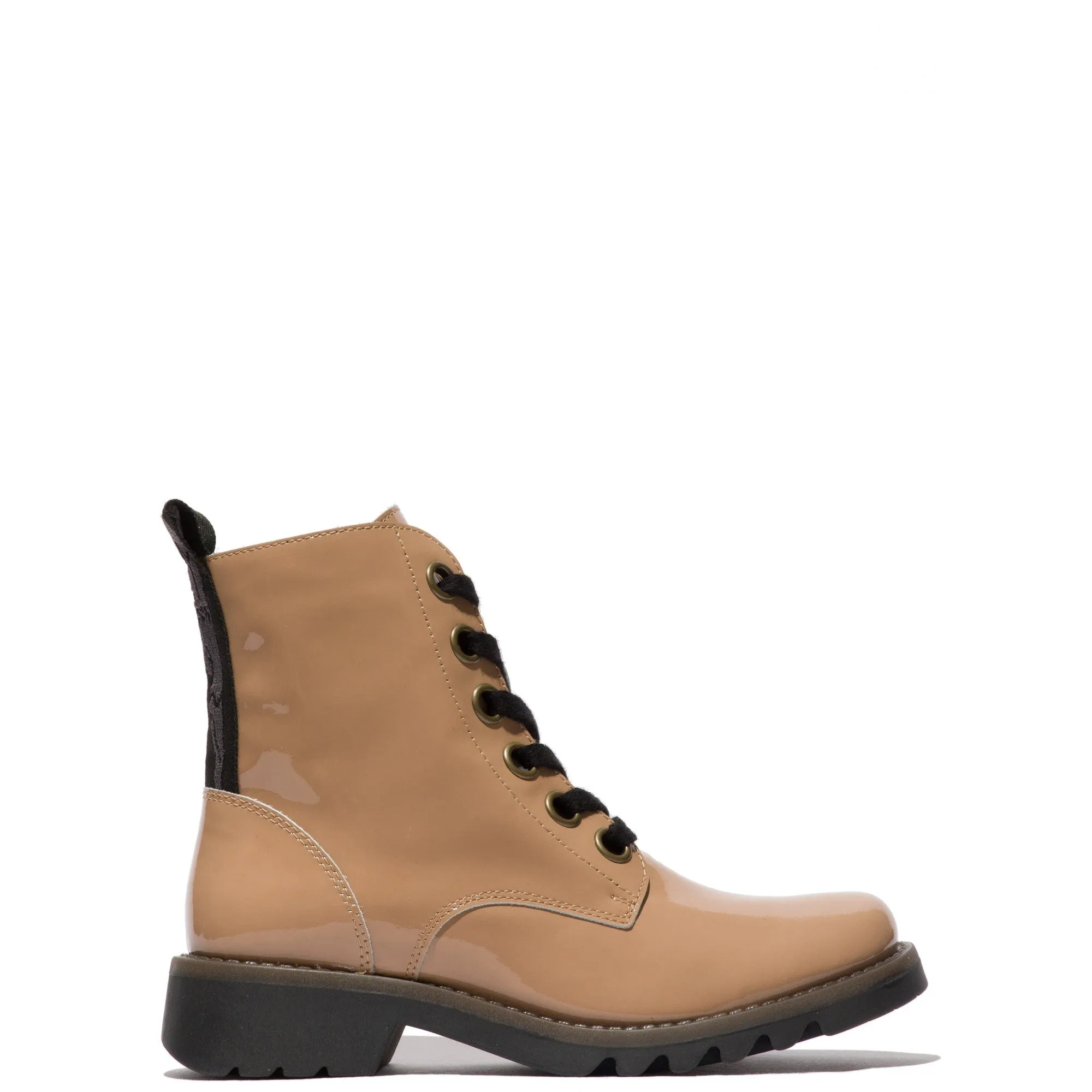 Fly Ragi 539 Ladies Capuccino Patent Leather Lace Up Ankle Boots Ariat Snow Boots