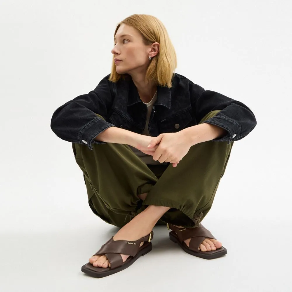 Vionic Sandals Coach Link Criss Cross Sandal Dark Stone