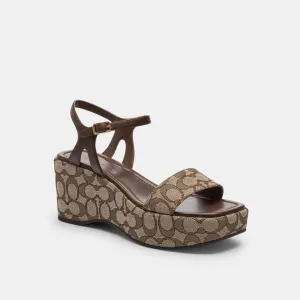 Clark Sandals On Sale Coach Gale Wedge Sandal In Signature Jacquard Maple