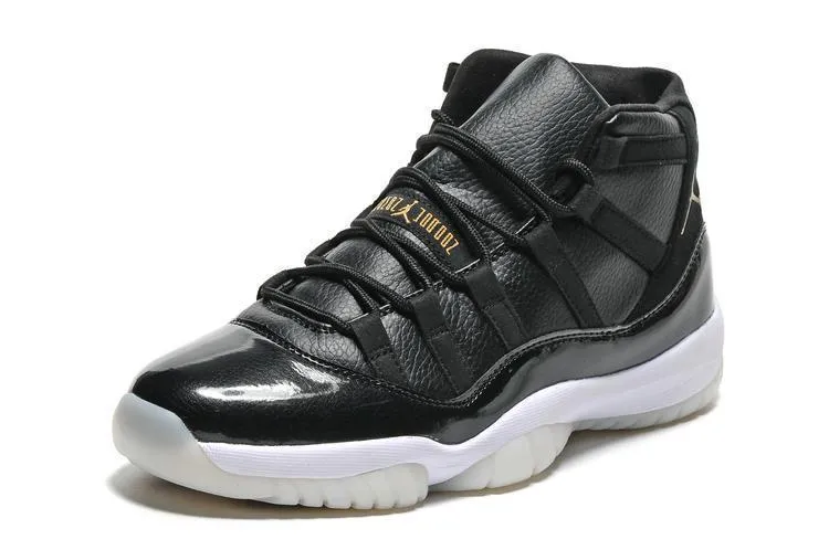 Hottest Basketball Shoes 2017 Nike Air Jordan Men 11 Black White Gold Basketball Men