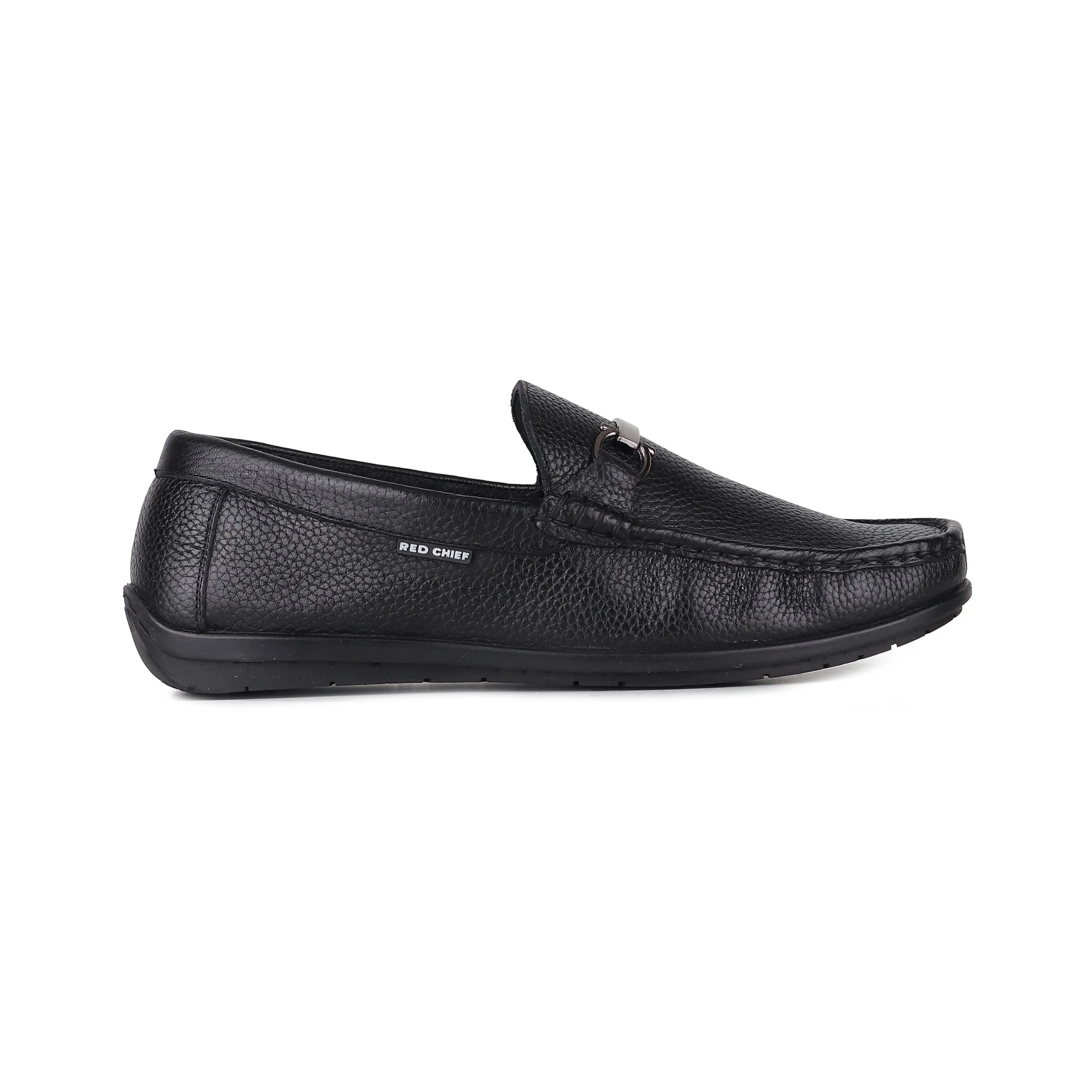 Red Chief Black Casual Shoes for Men RC3948 001 Fluffy Design Open Toe Flat Shoes