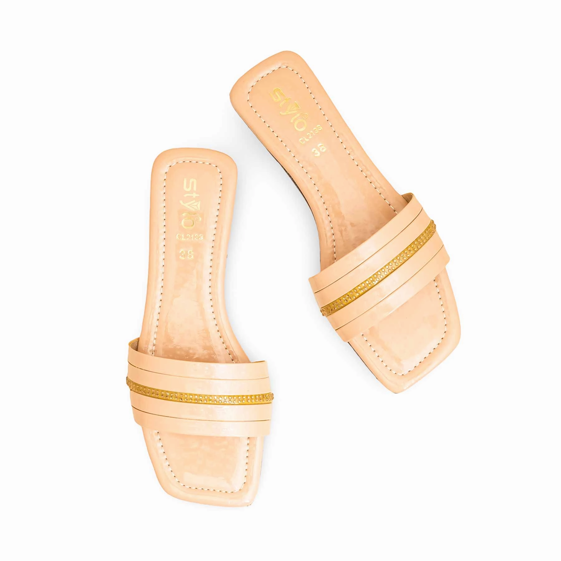 Best Cycling Flat Shoes Beige Casual Slipper For Women CL2133