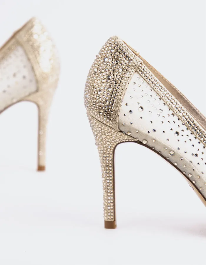High Heels Backwards Swansea Gold Mesh