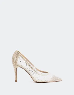 Swansea Gold Mesh High Heel Loafer