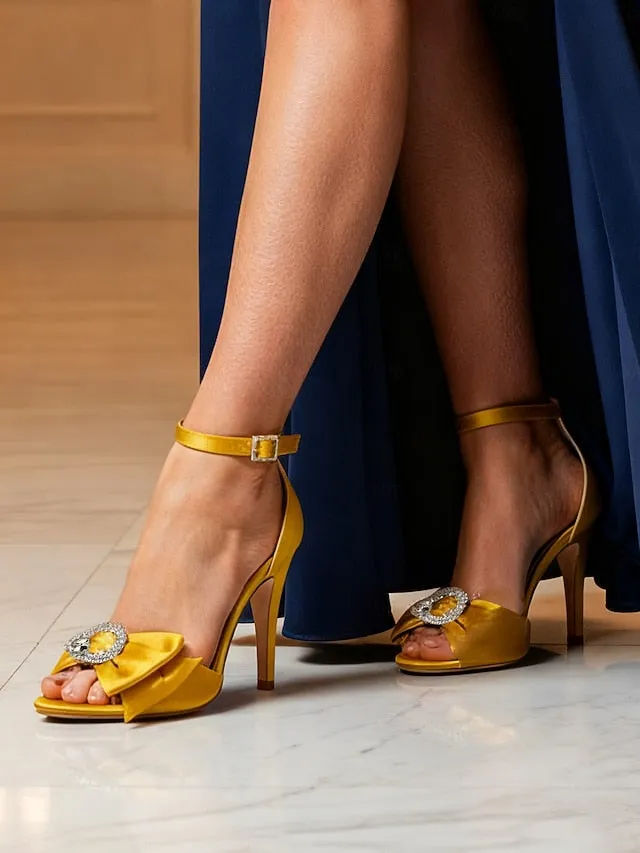 with Sandals Heel High Women's Rhinestone Purple Satin