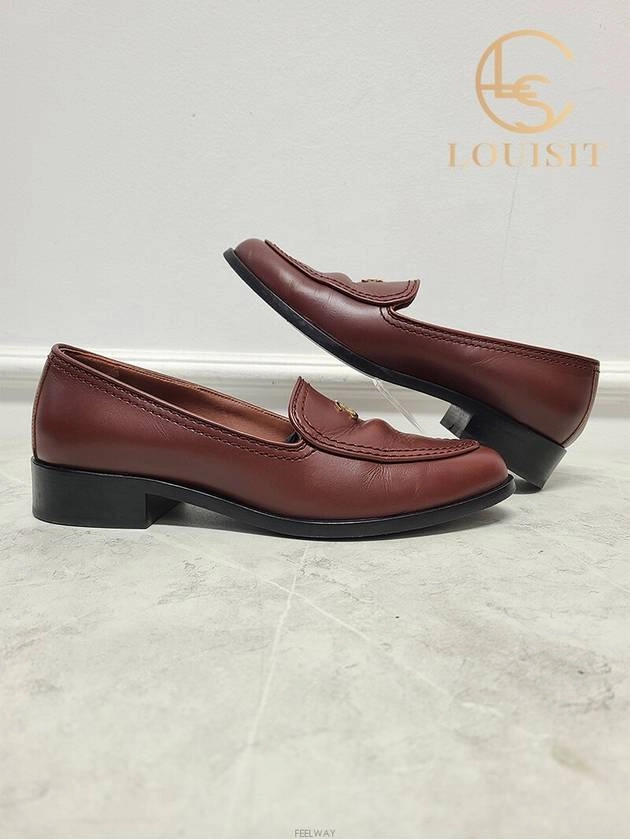 Vibram Sole Loafers Used luxury goods Lewis IT 37 Brown gold CC logo moccasin loafers Chanel