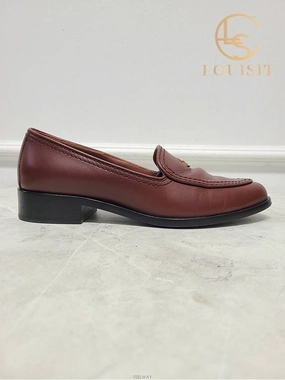 Classic Leather Loafers Used luxury goods Lewis IT 37 Brown gold CC logo moccasin loafers Chanel