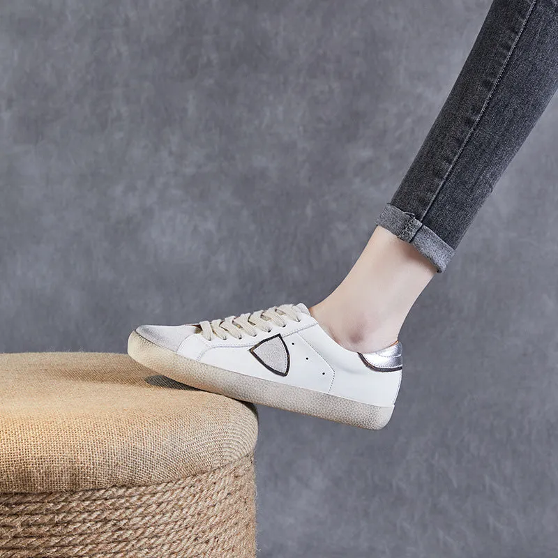 Women Stylish Minimalist Leather Flat Casual Shoes Perspex Flat Shoes