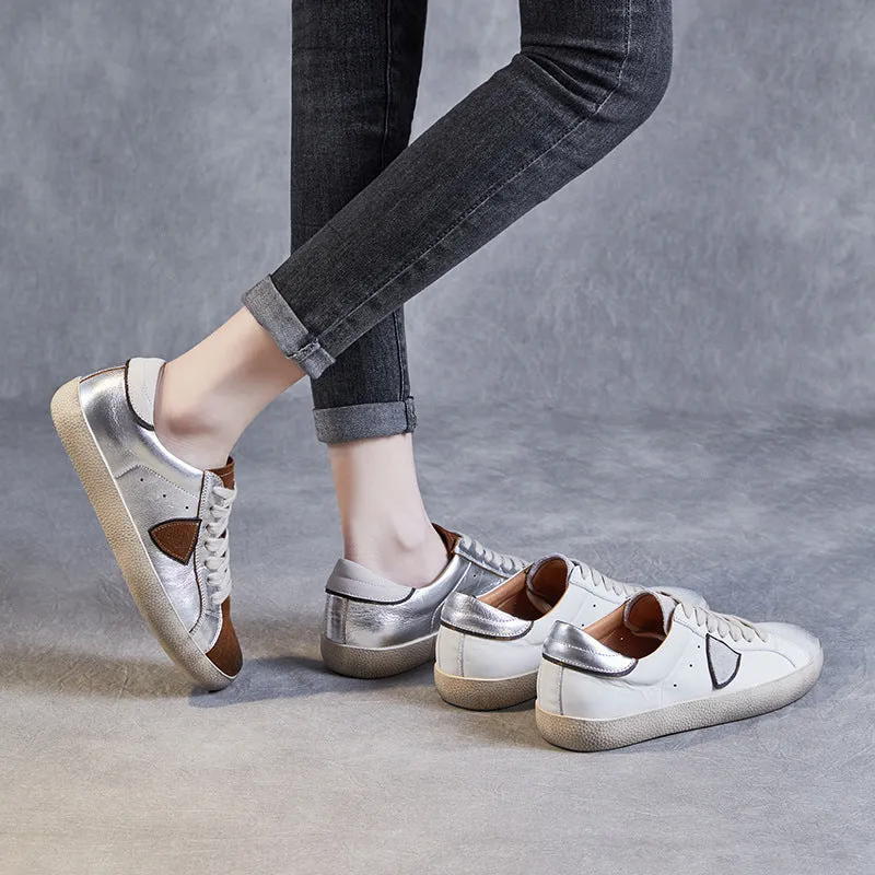 Women Stylish Minimalist Leather Flat Casual Shoes Flat Feet Shoe Wear