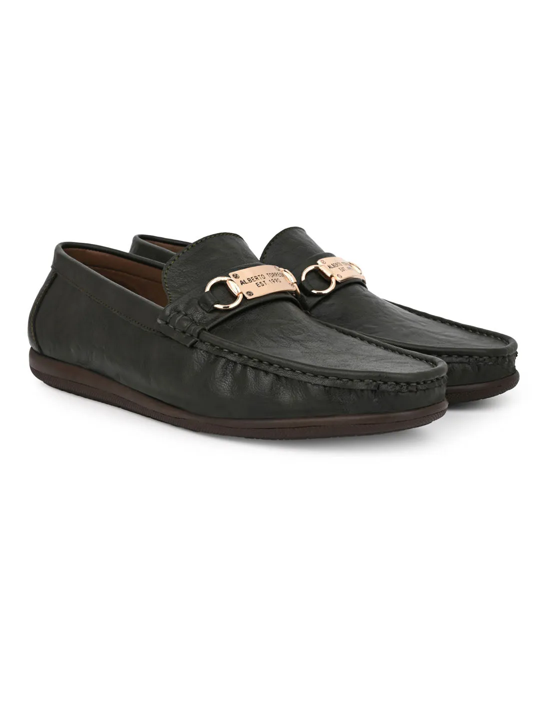 Coach Loafers Suede Alberto Torresi Twisty Series 531 Full Flex Rubber Sole Slip In Olive Casual Loafers