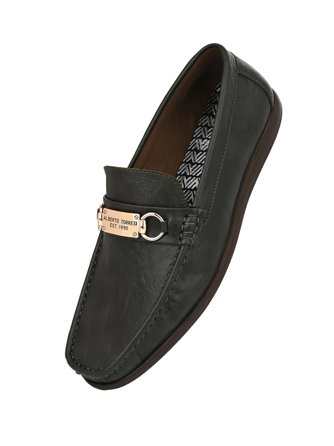 Best Driver Loafers Alberto Torresi Twisty Series 531 Full Flex Rubber Sole Slip In Olive Casual Loafers