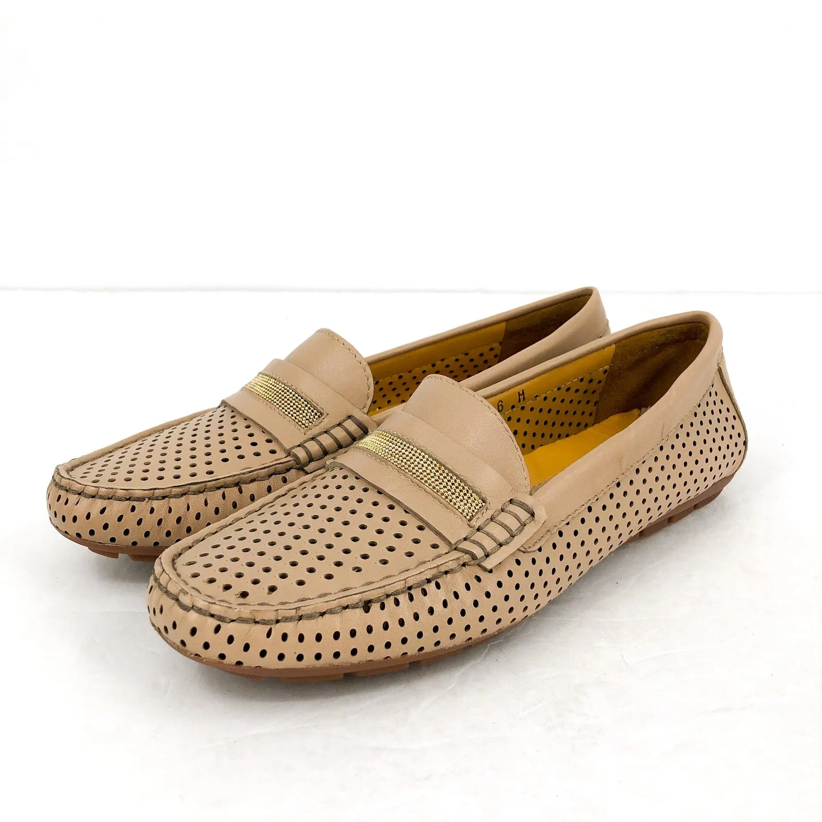 Pop Flat Shoes VANELI Womens Acris Flat Loafers US 6 M EU 36.5 Nude Tan Leather NIB