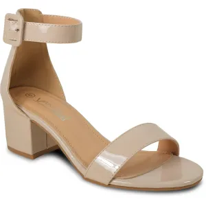 Newest Sandals Resort VANGELO Women Sandal DARCIE-23 Heel Party Prom & Wedding Sandal Nude Patent
