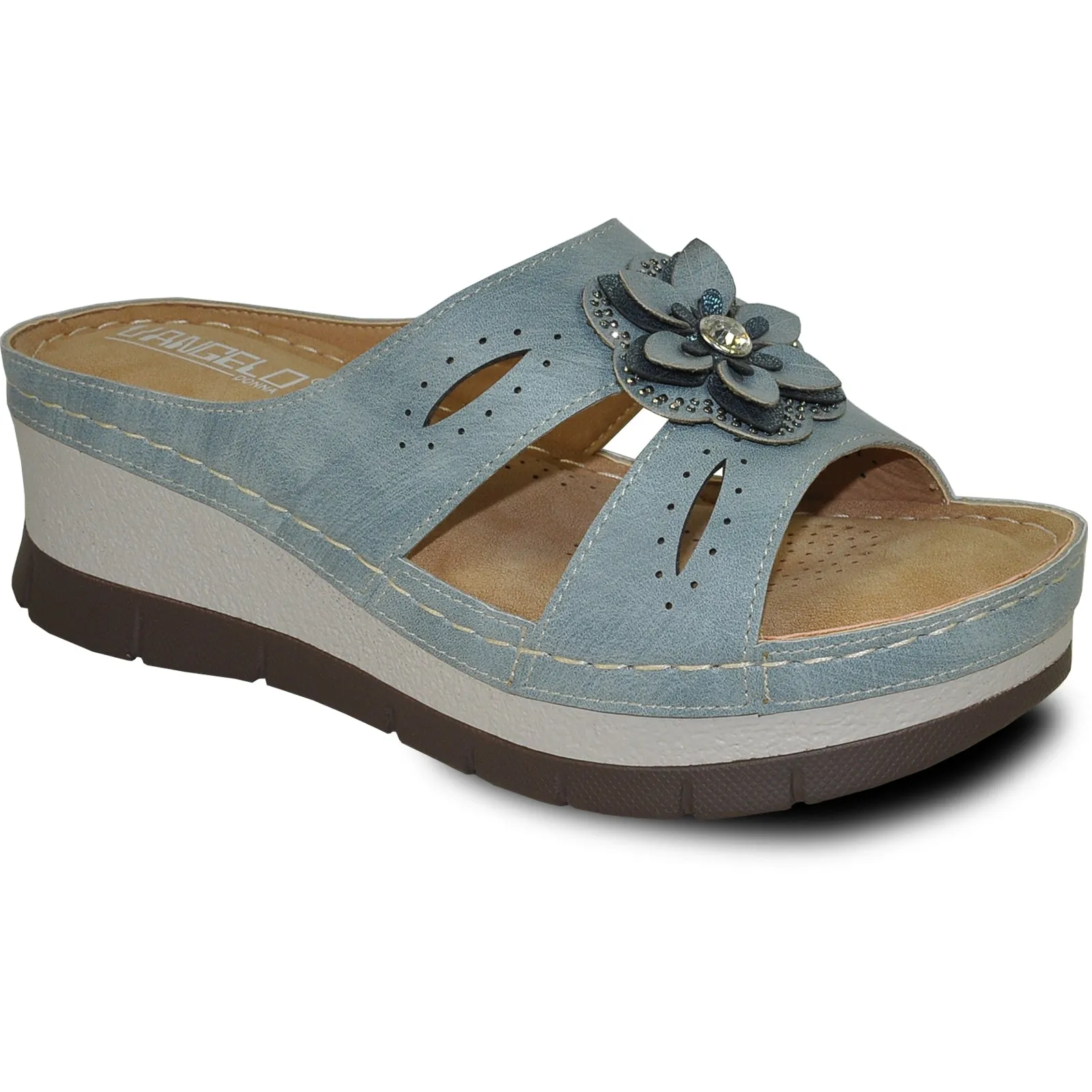 Sandals Resort Curacao VANGELO Women Sandal DESTINY Wedge Sandal Blue
