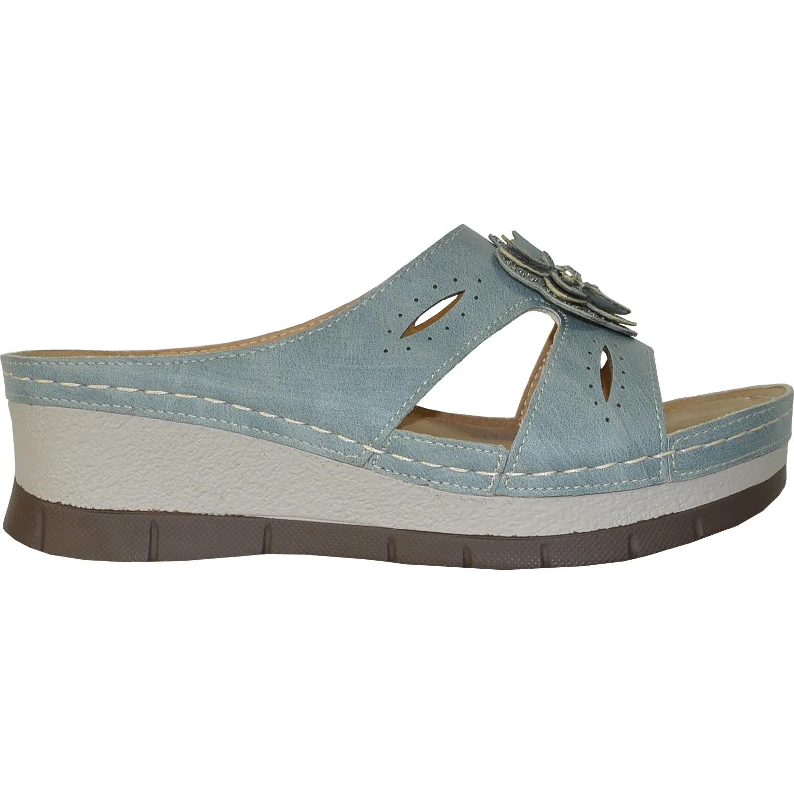 VANGELO Women Sandal DESTINY Wedge Sandal Blue Whisper Sandals