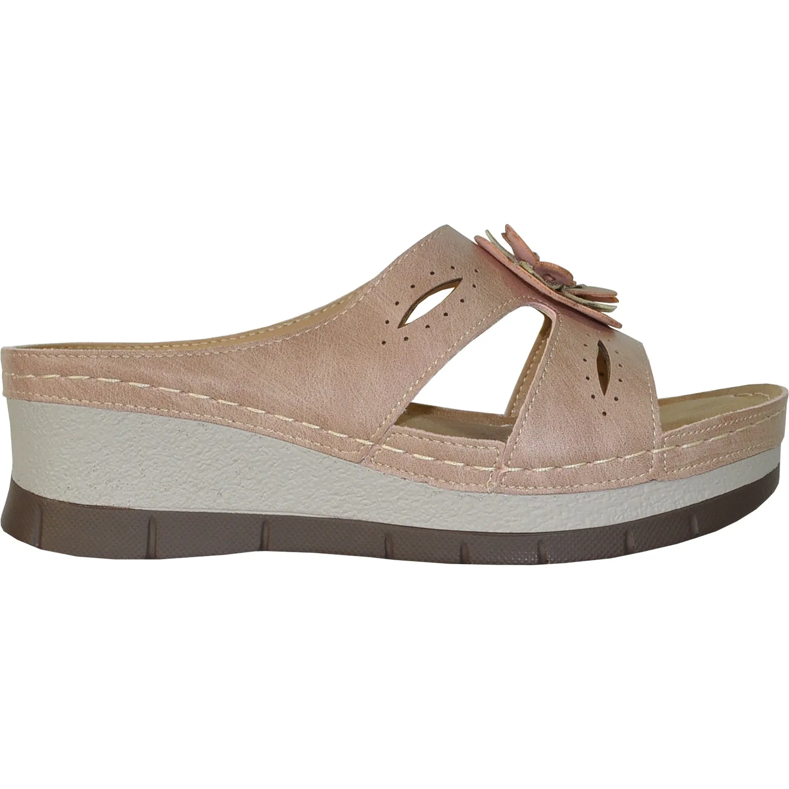 VANGELO Women Sandal DESTINY Wedge Sandal Pink 2 Inch Heels Sandals Shoes