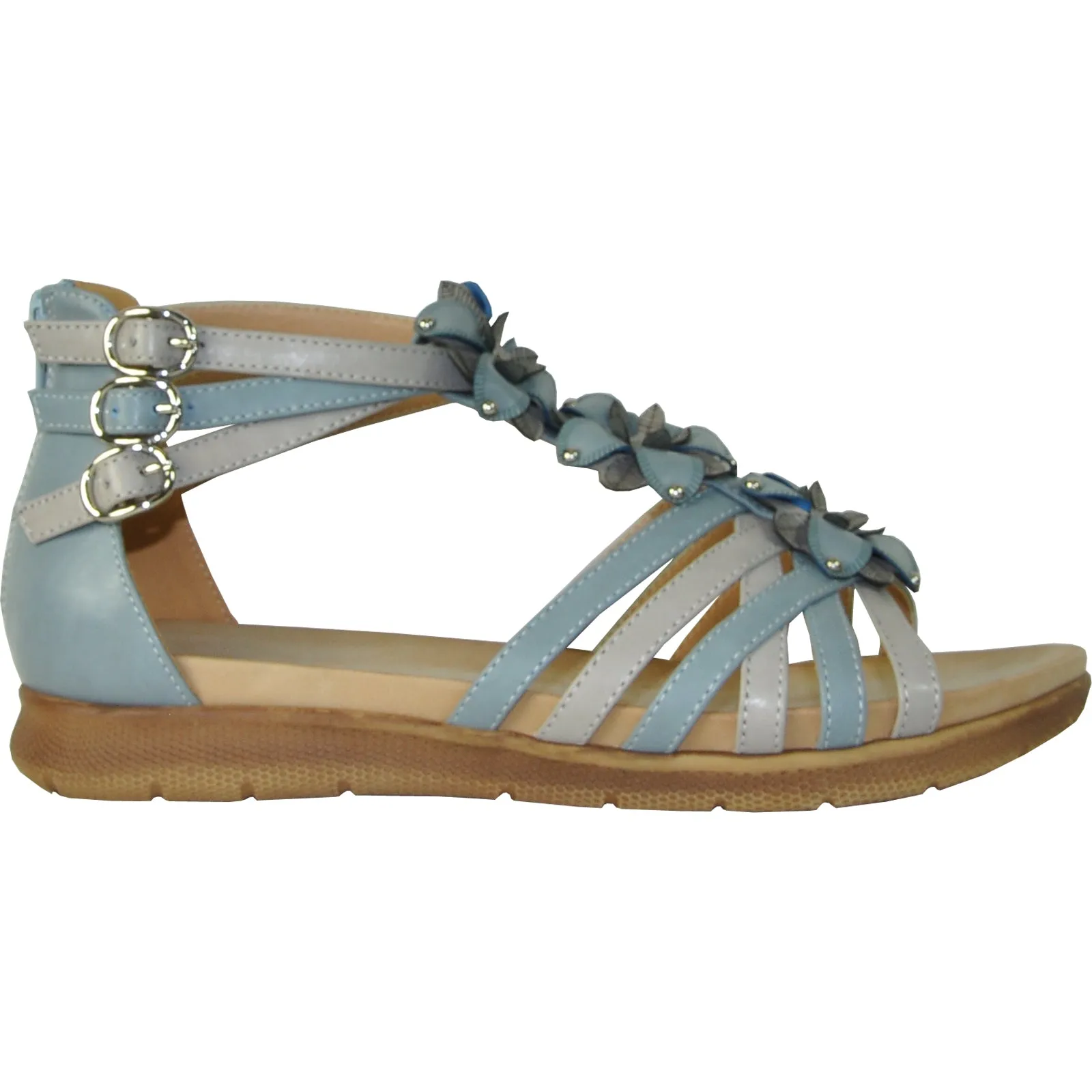 VANGELO Women Sandal LILA Flat Sandal Blue Like Sandals
