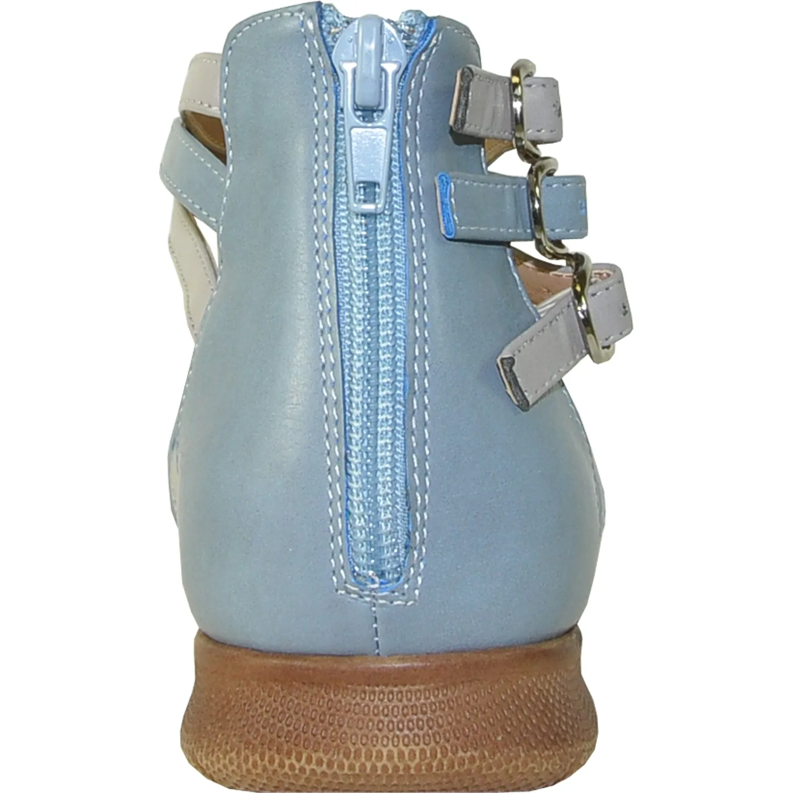 VANGELO Women Sandal LILA Flat Sandal Blue High Heel Strappy Sandals