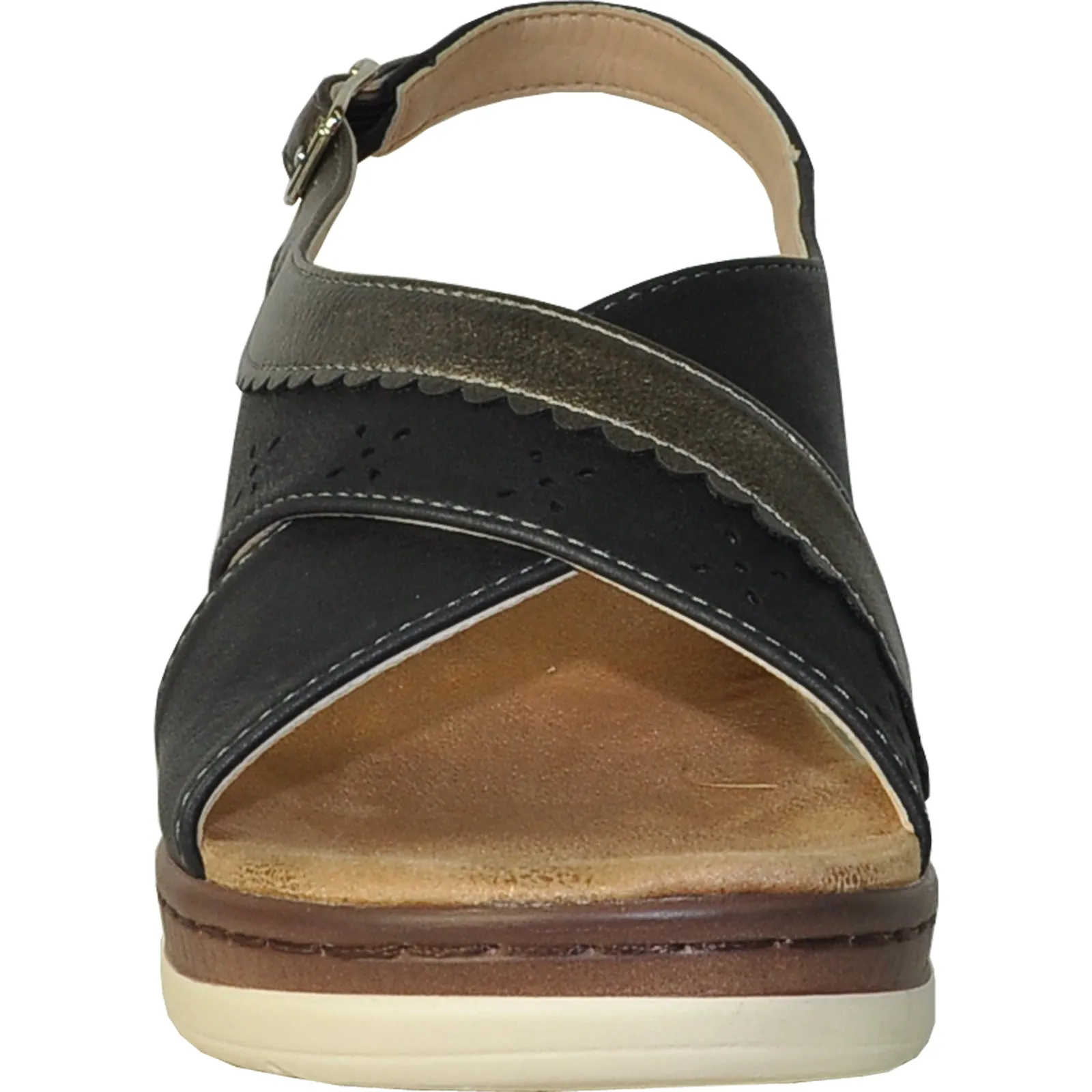 Fluffy Sandals VANGELO Women Sandal PARKER Wedge Sandal Black