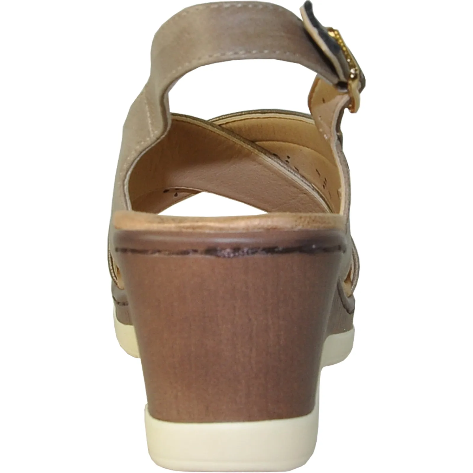 VANGELO Women Sandal PARKER Wedge Sandal Taupe Jamaica Sandals Montego Bay