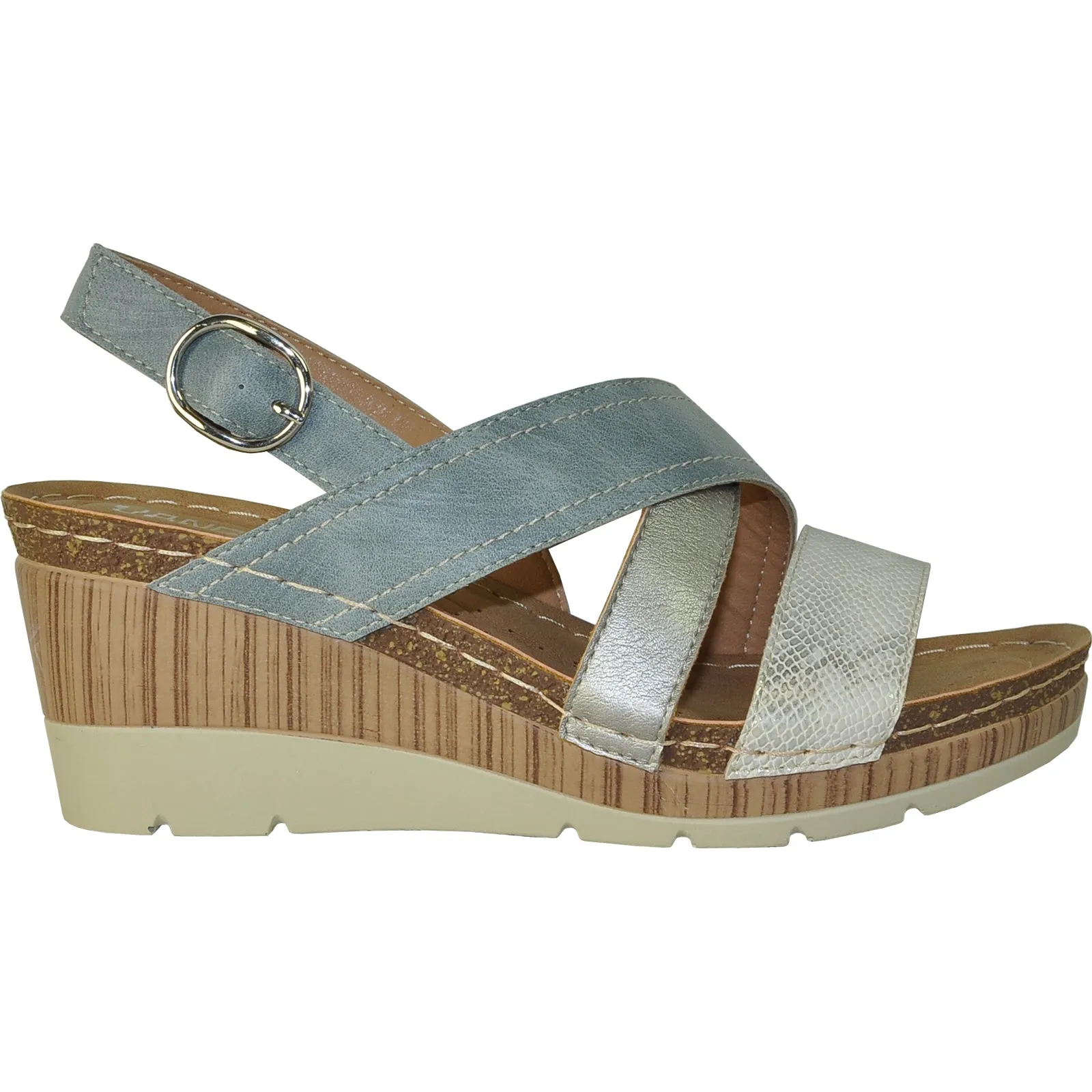 VANGELO Women Sandal REESE Wedge Sandal Blue Sandals Honeymoon
