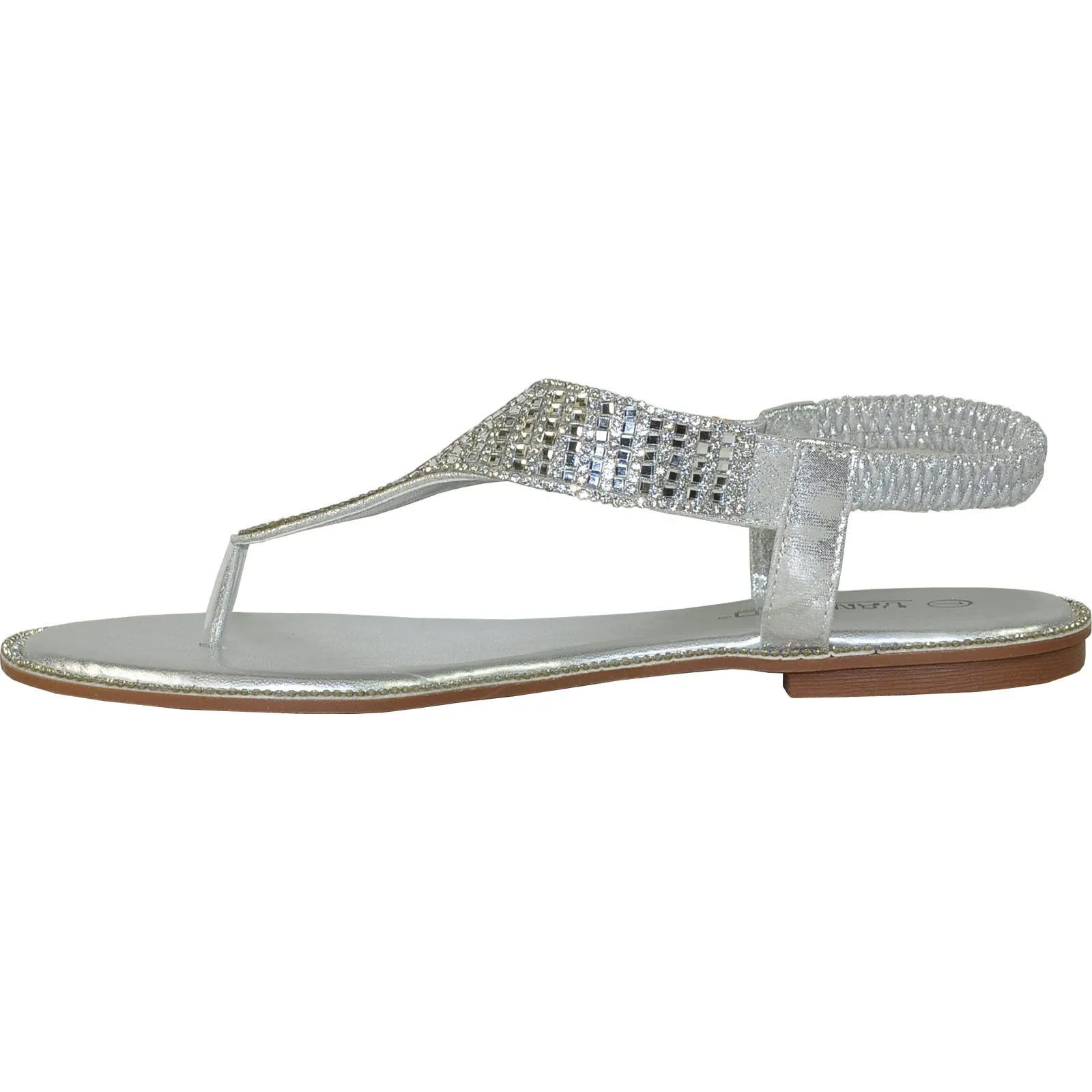 VANGELO Women Sandal ROBERTA-1 Flat Sandal Silver Stylish Sandals