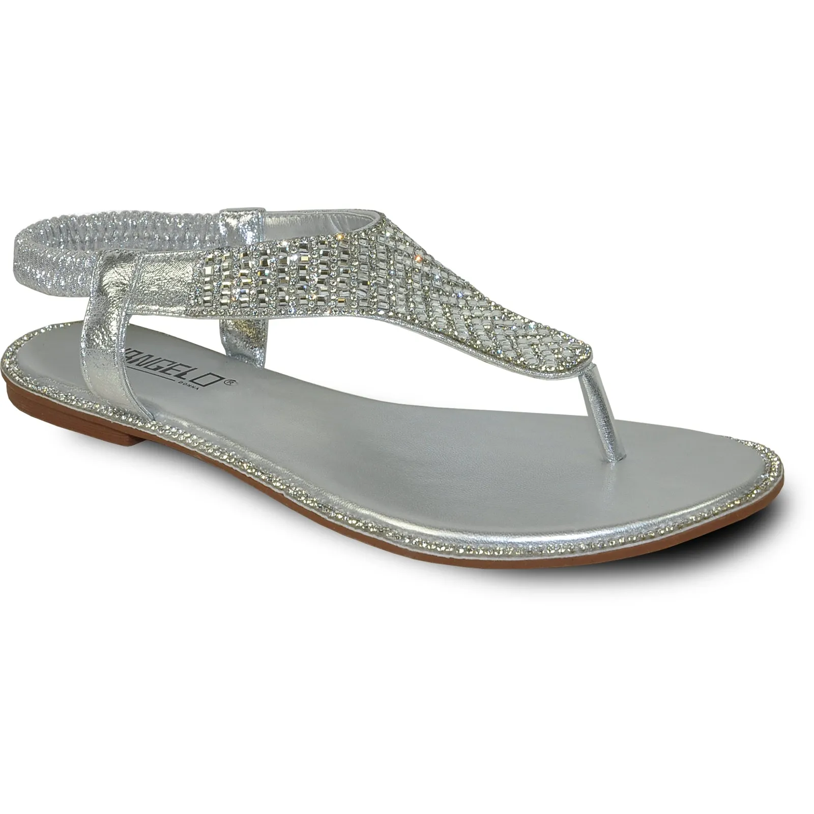 VANGELO Women Sandal ROBERTA-1 Flat Sandal Silver Sandals South Jamaica